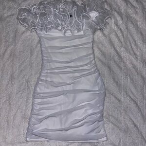 Windsor White Ruffled Mini Dress